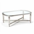 Glass top coffee table with metal legs 120 x 70 x 40cm modern design