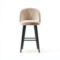 Fabric bar stool with gold metal legs and backrest 45 x 50 x 95cm