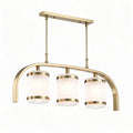 Gold metal pendant light with glass shades for dining room 70 x 20 x 30cm