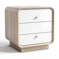 Wooden nightstand with two drawers and white glossy finish 50 x 50 x 40cm