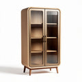 Wooden display cabinet with glass doors and adjustable shelves 90 x 50 x 150cm